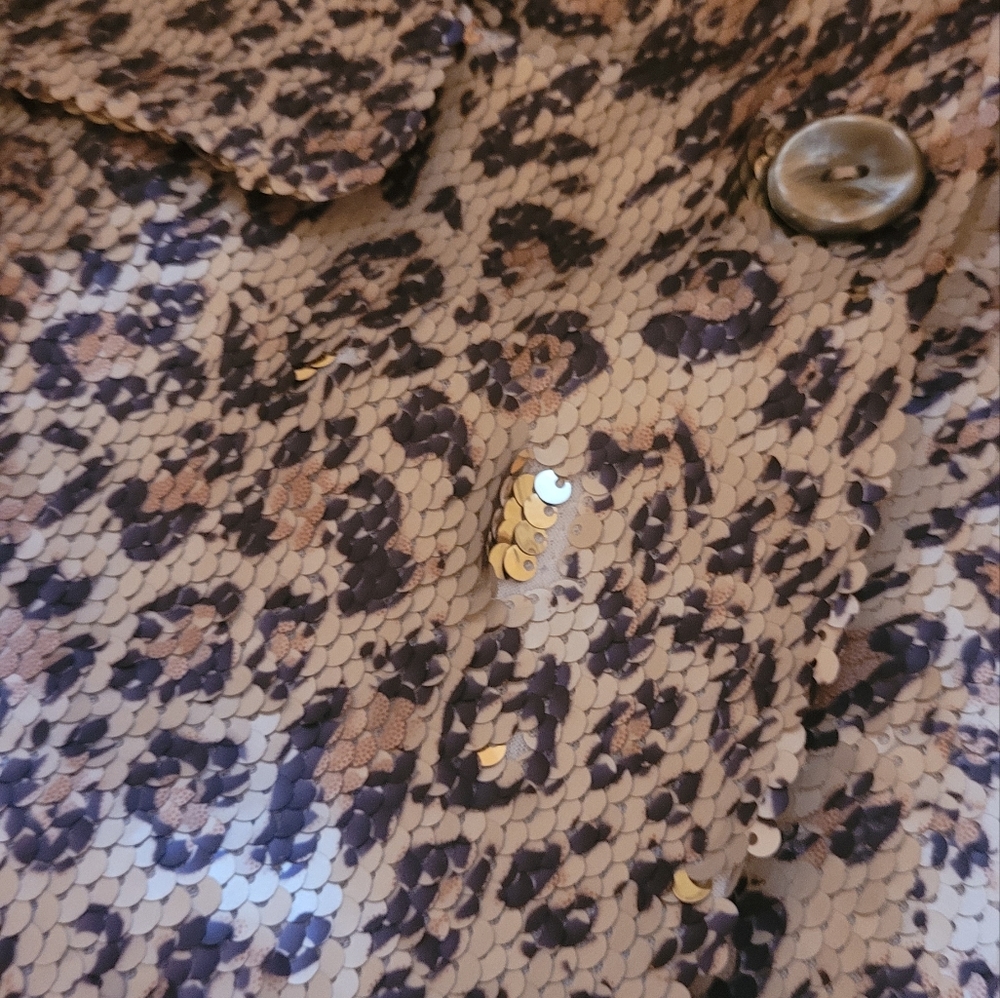 Berek Nwt Sequin Leopard Print Blazer Jacket - image 7